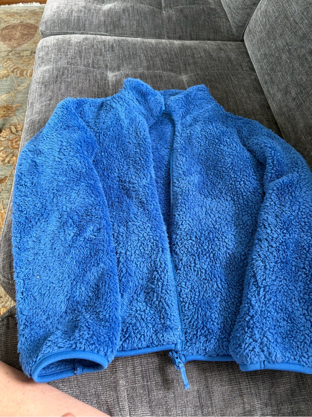 Uniqlo Kids Electric Blue Sherpa Puffer Jacket